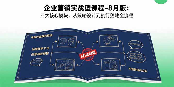企业营销实战型课程-8月版：四大核心模块，从策略设计到执行落地全流程-七量思维