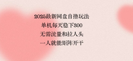 2025最新网盘自撸玩法，单机每天稳下3张，无需流量和拉人头，一个人就可轻松矩阵，全网独一份【揭秘】-七量思维