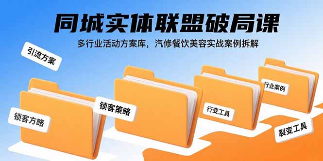 同城实体联盟破局课，多行业活动方案库，汽修餐饮美容实战案例拆解-七量思维