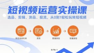 短视频运营实操课，选品、剪辑、测品、投流，从0到1轻松玩转短视频-七量思维