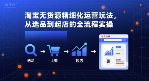 淘宝无货源精细化运营玩法，从选品到起店的全流程实操-七量思维