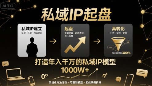 私域IP起盘，私域ip建立、起盘、高转化，打造年入千万的私域ip模型-七量思维