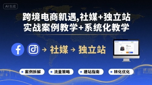 跨境电商新机遇，社媒+独立站，实战案例教学+系统化教学-七量思维