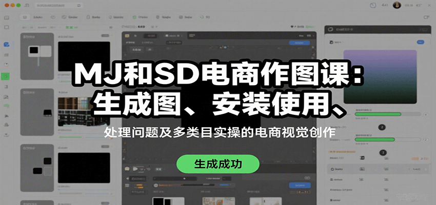 MJ和SD电商作图课：生成图、安装使用、处理问题及多类目实操的电商视觉创作-七量思维