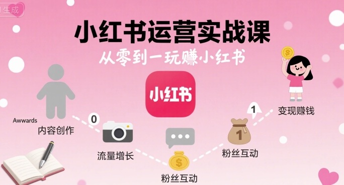 小红书运营实战课，从零到一玩賺小红书-七量思维