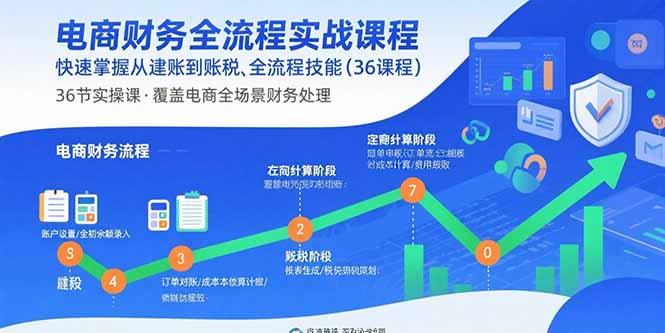 电商财务全流程实战课程：快速掌握从建账到报税的全流程技能(36节课-七量思维
