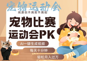 AI萌宠运动员跳水 射击 篮球 足球比赛 每天十分钟 附详细提示词文案库 代替做…-七量思维