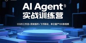 AI Agent实战训练营，COZE工作流+剪映插件+飞书联动，单日量产100条视频-七量思维