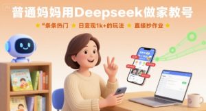 普通妈妈用Deepseek做家教号，条条热门，日变现1k+的玩法，直接抄作业-七量思维