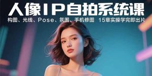 人像IP自拍系统课:构图、光线、Pose、氛围、手机修图 15章实操学完即出片-七量思维