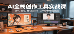 AI全栈创作工具实战课：数字人生成、图文视频制作与多场景创意内容变现-七量思维