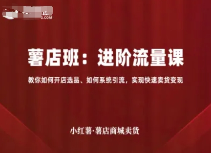 小红薯薯店商城卖货，进阶流量课，教你如何开店选品、如何系统引流，实现快速卖货变现-七量思维