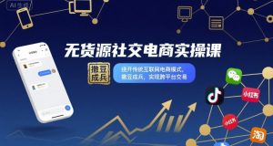 无货源社交电商实操课,绕开传统互联网电商模式,撒豆成兵,实现跨平台交易-七量思维