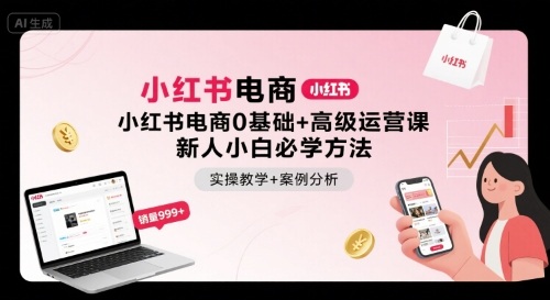 小红书电商0基础+高级运营课，新人小白必学方法，实操教学+案例分析-七量思维