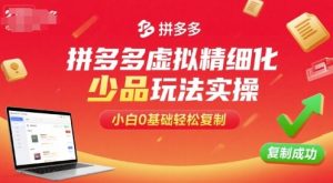 拼多多虚拟精细化少品玩法实操，小白0基础轻松复制-七量思维