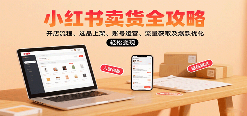 小红书卖货全攻略：开店流程、选品上架、账号运营、流量获取及爆款优化，轻松变现-七量思维