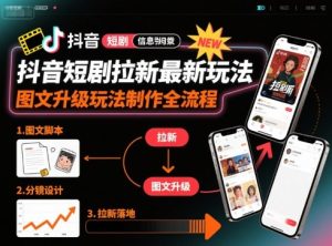 抖音短剧拉新最新玩法之图文升级玩法制作全流程，操作简单，0粉可做-七量思维