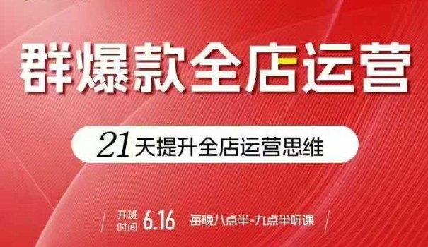 贾真电商群爆款全店运营，21天提升全店运营思维，起店、全店运营爆款不断-七量思维