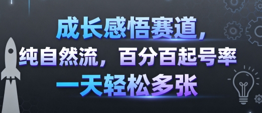成长感悟赛道，纯自然流，百分百起号率 一天轻松多张-七量思维