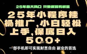 微信小程序挂G推广,解放双手,保底日入5张【揭秘】-七量思维