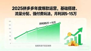 2025拼多多年度爆款运营,基础搭建、流量分配、强付费玩法,月利润5-15万-七量思维
