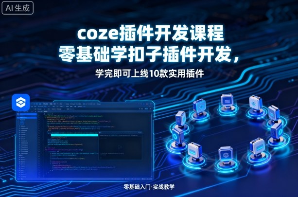 coze插件开发课程，零基础学扣子插件开发，学完即可上线10款实用插件-七量思维