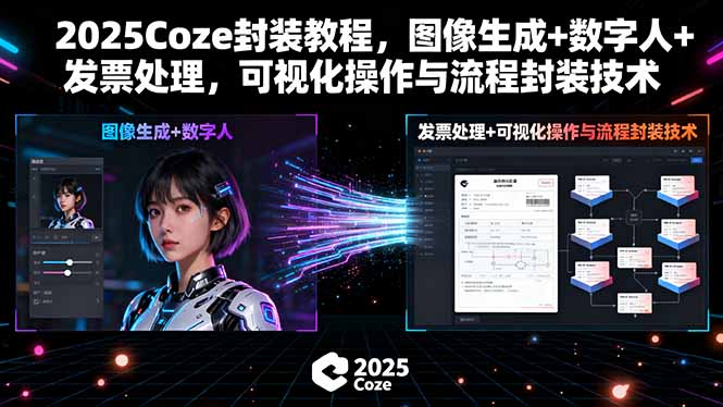 2025Coze封装教程，图像生成+数字人+发票处理，可视化操作与流程封装技术-七量思维