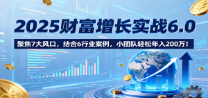 2025财富增长实战6.0，聚焦7大风口，结合6行业案例，小团队轻松年入200万！-七量思维