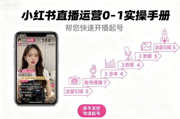 小红书直播运营0-1实操手册，帮您快速开播起号-七量思维