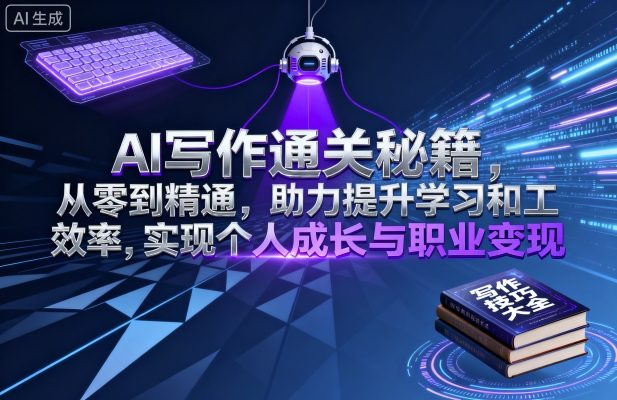 AI写作通关秘籍，从零到精通，助力提升学习和工作效率，实现个人成长与职业变现-七量思维