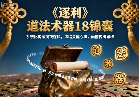 《逐利》道法术器18锦囊，系统化揭示搞钱逻辑，浓缩关键心法，颠覆传统思维-七量思维
