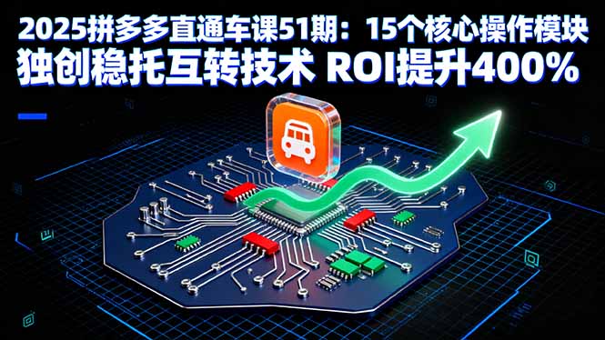 2025拼多多直通车课51期：15个核心操作模块 独创稳托互转技术 ROI提升400%-七量思维