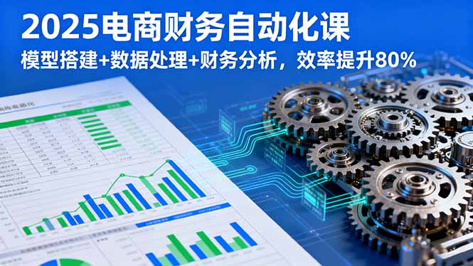 2025电商财务自动化课，模型搭建+数据处理+财务分析，效率提升80%-七量思维