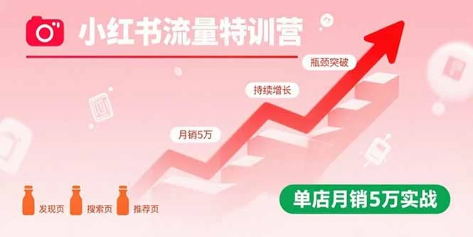 【精】小红书流量特训营：突破流量瓶颈，实现店铺持续增长，单店月销5万实战-七量思维