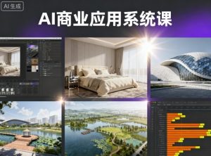 AI商业应用系统课，室内-软装-建筑-景观，智能设计+效果图+动画画实战-七量思维