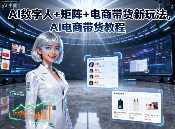 AI数字人+矩阵+电商带货新玩法，AI电商带货教程-七量思维
