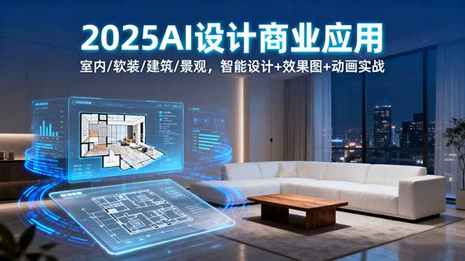 2025AI设计商业应用：室内/软装/建筑/景观，智能设计+效果图+动画实战-七量思维