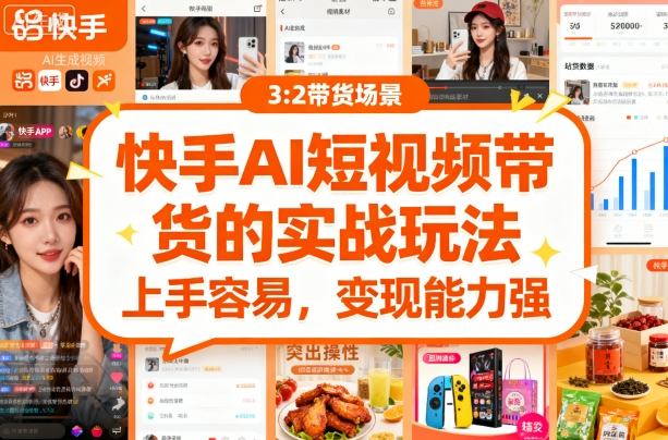 快手ai短视频带货的实战玩法，上手容易，变现能力强-七量思维
