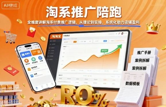 【精】淘系推广陪跑，全维度讲解淘系付费推广逻辑，从理论到实操，系统化助力店铺盈利-七量思维