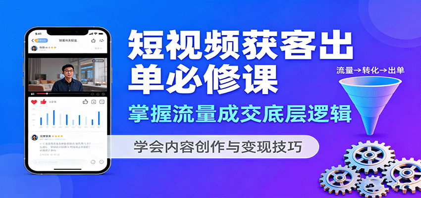 短视频获客出单必修课：掌握流量成交底层逻辑，学会内容创作与变现技巧-七量思维