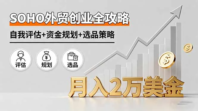 【精】SOHO外贸创业全攻略，自我评估+资金规划+选品策略，月入2万美金-七量思维