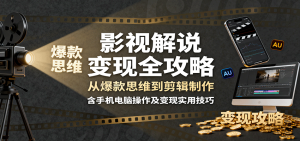 影视解说变现全攻略:从爆款思维到剪辑制作,含手机电脑操作及变现实用技巧-七量思维