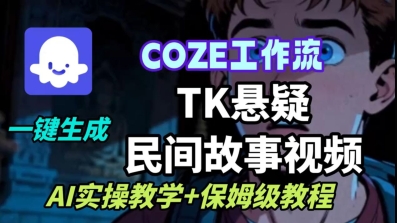 Coze扣子工作流一键生成TK悬疑民间故事视频，AI实操教学+保姆级教程-七量思维