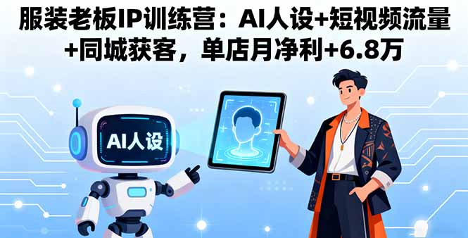 服装老板IP训练营：AI人设+短视频流量+同城获客，单店月净利+6.8万-七量思维