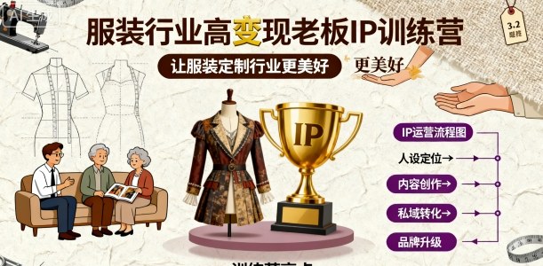 服装行业高变现老板IP训练营，让服装定制行业更美好-七量思维