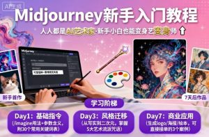 midjourney新手入门教程:人人都是AI艺术家,新手小白也能变身艺术大师-七量思维