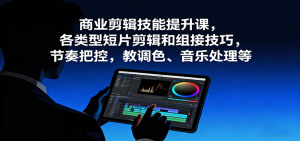 商业剪辑技能提升课，各类型短片剪辑和组接技巧，节奏把控，教调色、音乐处理等-七量思维