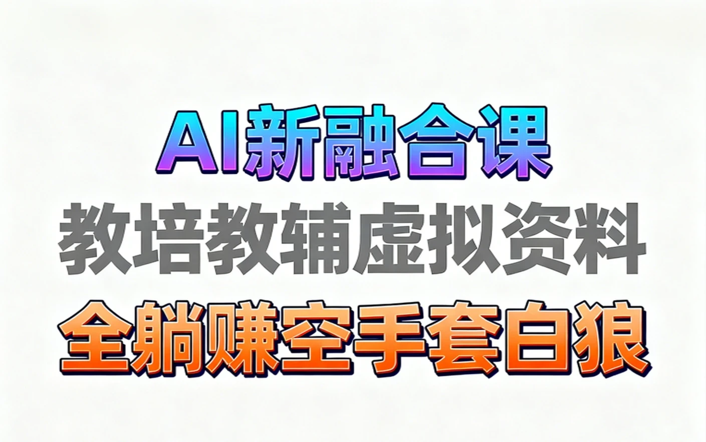 【精】育儿教学教培新玩法 AI生成教学视频 妈妈需要 老师需要 孩子也需要，市场大 操作简单 变现天花板非常高！电子资料+教程+课程陪跑+带徒 含0-1起步到变现全教程-七量思维