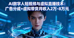 AI数字人短视频与虚拟直播技术：广告分成+虚拟带货月收入2万-8万元-七量思维