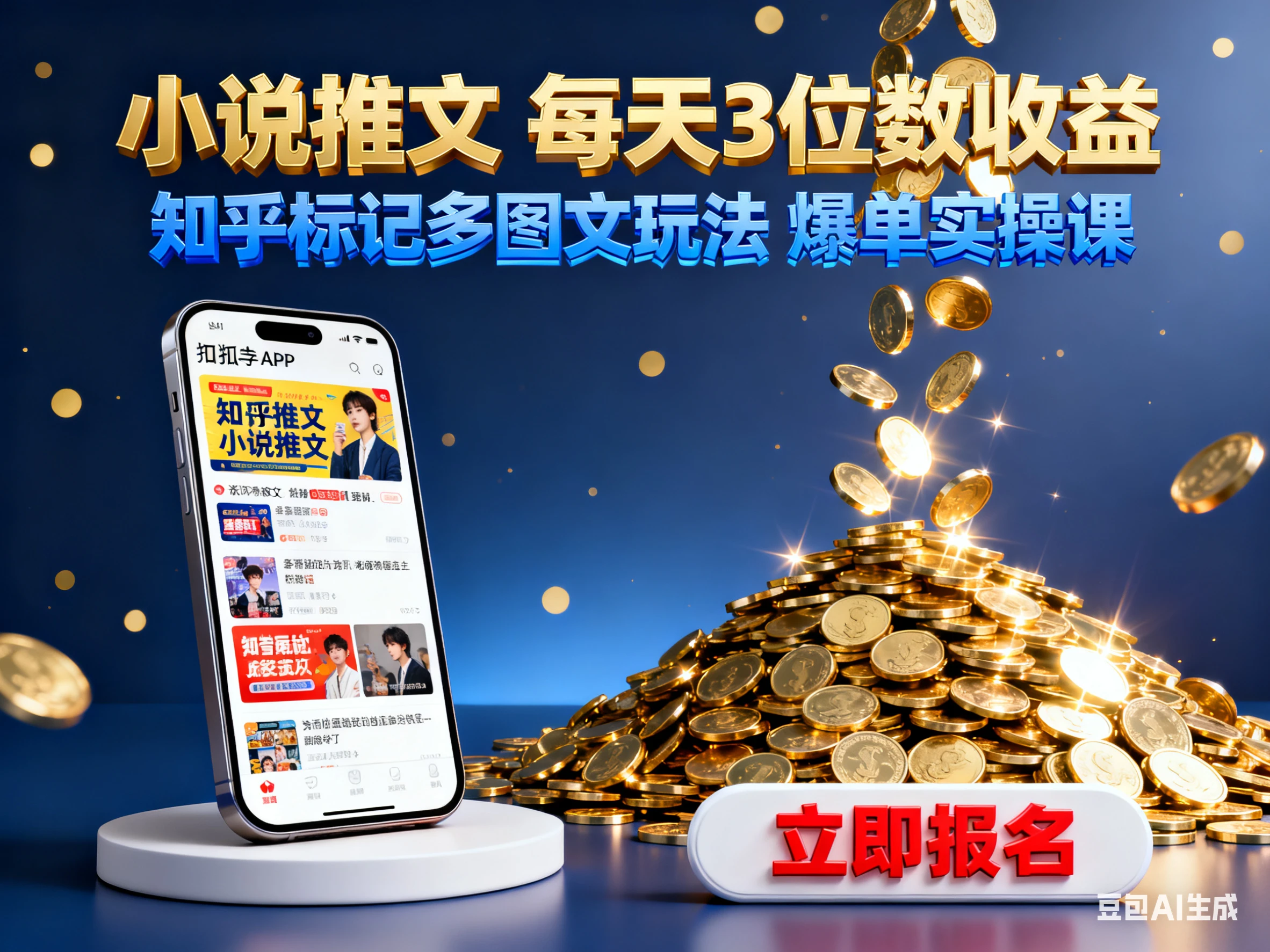 小说推文 每天3位数收益 知乎标记多图文玩法 爆单实操课-七量思维